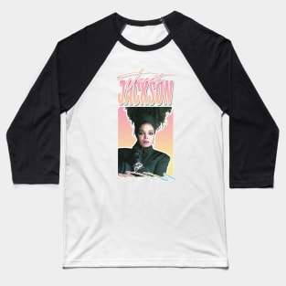 Janet Jackson /// Aesthetic Retro Fan Design Baseball T-Shirt